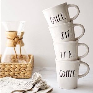 Rae Dunn CAFE MUGS Set of 4 NWT/NIB